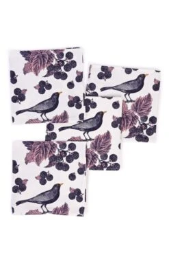Set Of Four Country Napkins 5 Set Of Four Country Napkins -Highland Gift Outlet Store CF01900BBIRDBRAMBLE 2 1
