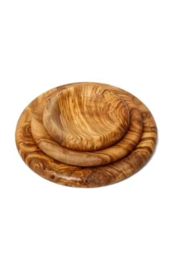 Round Wooden Plate Set