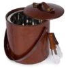 Leather Ice Bucket & Tongs