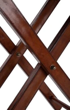 Leather Butler Tray With Stand 6 Leather Butler Tray With Stand -Highland Gift Outlet Store CI15133TANLEATHER 2