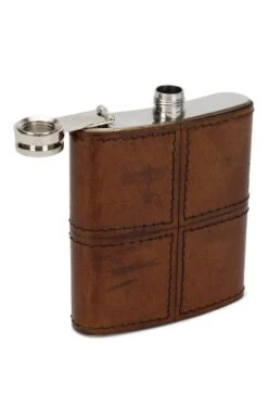Leather Hip Flask -Highland Gift Outlet Store CI15149CONKERLTHR 2