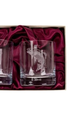 Burns Crystal Set Of 2 10oz Whisky Glasses -Highland Gift Outlet Store CK14507SALMON 1