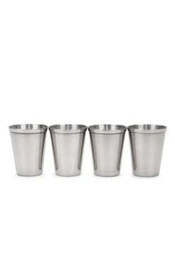 Set Of Four Stainless Steel Cups And Case -Highland Gift Outlet Store CK15017WHISKYLEATHER 2
