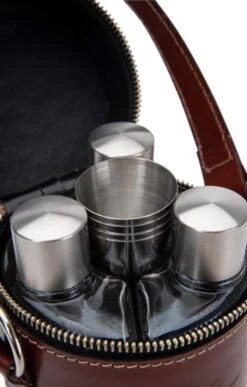 Leather Triple Flask Set -Highland Gift Outlet Store CK15019WHISKYLEATHER 2