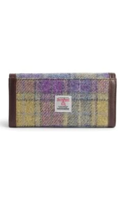 Bute Harris Tweed Flapover Purse -Highland Gift Outlet Store CT15035LILACCHECK 1
