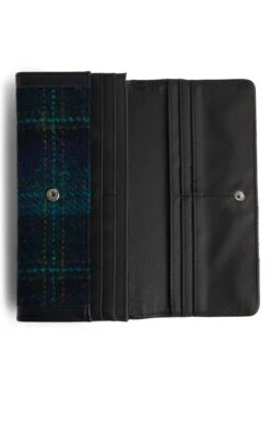 Bute Harris Tweed Flapover Purse -Highland Gift Outlet Store CT15035NAVYBOTTLETARTAN 3