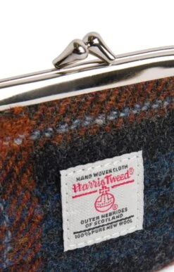 Harris Tweed Eigg Coin Purse -Highland Gift Outlet Store CT15056GREYRUSTCHECK 1