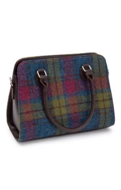 Harris Tweed Findhorn Two Handle Tote -Highland Gift Outlet Store CT15066RRASPBLUEGREEN 1