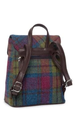 Harris Tweed Tummel Mini Backpack -Highland Gift Outlet Store CT15096GCRASPBLUEGREEN 1