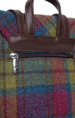 Harris Tweed Tummel Mini Backpack -Highland Gift Outlet Store CT15096GCRASPBLUEGREEN 2