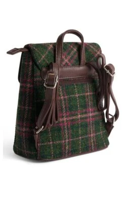 Harris Tweed Tummel Mini Backpack -Highland Gift Outlet Store CT15096XDKGREEN 1