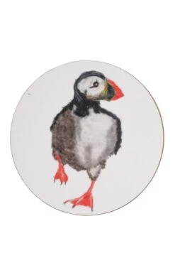 Set Of Four Round Coasters -Highland Gift Outlet Store CU02078PUFFINRUNNING 1