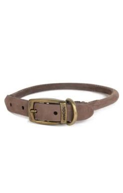 18 Inch Round Leather Dog Collar