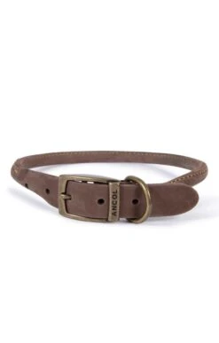 22 Inch Round Leather Dog Collar