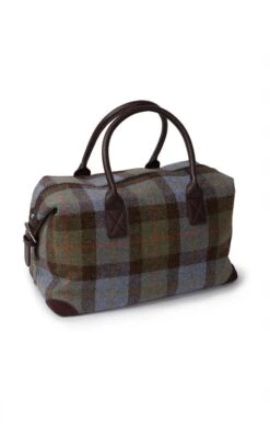 Esk Harris Tweed Holdall -Highland Gift Outlet Store GT00809BLUECHECK 1