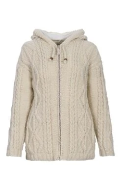 Ladies Aran Hoodie -Highland Gift Outlet Store GW01267CREAM 2