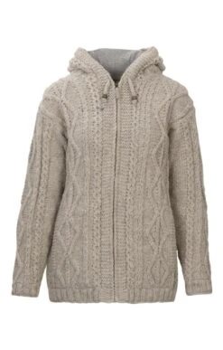 Ladies Aran Hoodie -Highland Gift Outlet Store GW01267OATMEAL 1