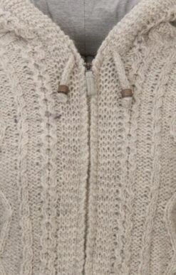 Ladies Aran Hoodie -Highland Gift Outlet Store GW01267OATMEAL 3