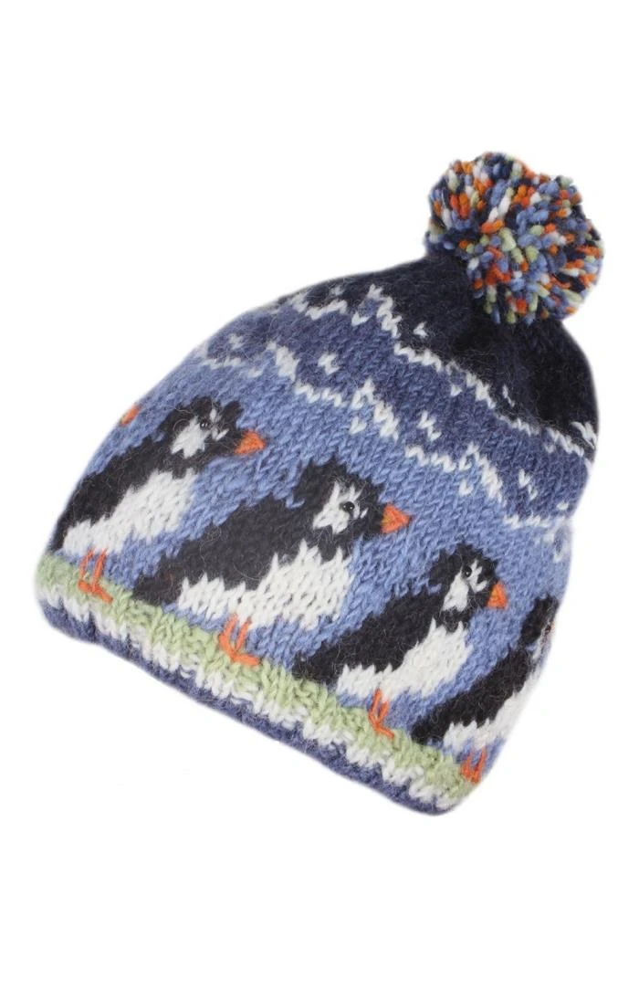 Ladies Circus Of Puffins Bobble Beanie 2 Ladies Circus Of Puffins Bobble Beanie - Image 2