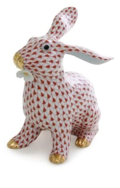 Herend Red Bunny With Daisy