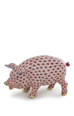 Herend Red Open Mouth Pig