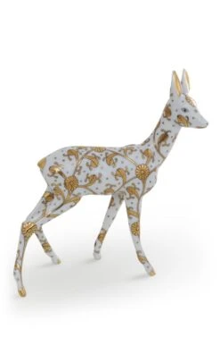 Herend White & Gold Watching Roe