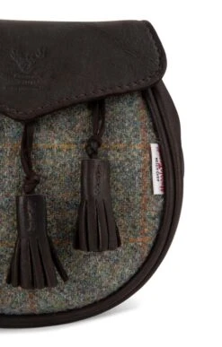 Harris Tweed Sporran Bag -Highland Gift Outlet Store TB77898GREENCHECK 2