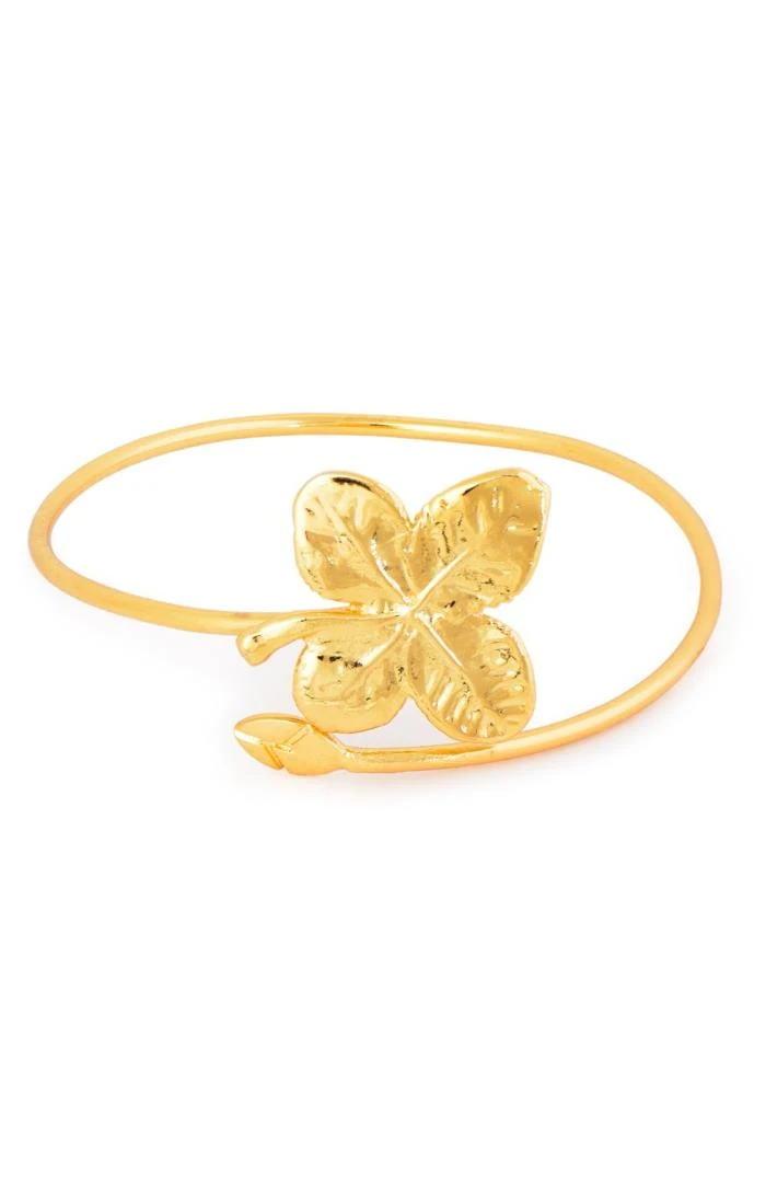 Ladies Four Leaf Clover Bracelet Gold 1 Ladies Four Leaf Clover Bracelet Gold